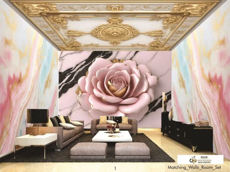 Matching Room Collection wallpaper design sample from Mian Printing